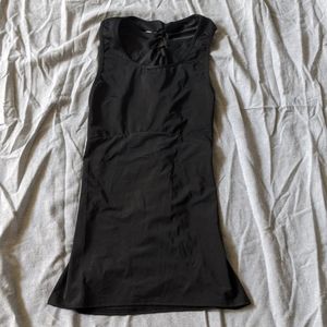 Tight workout top with open back design